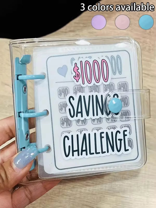 1pc Savings Binder For A $1,000 Savings Challenge, A Reusable Budget Book With Cash Accessories And An Envelope, Perfect For Cash Savings Challenges, A 25-Page Mini Pocket Portable Savings Challenge Binder, Available In 3 Options, Wallet Pouch.
